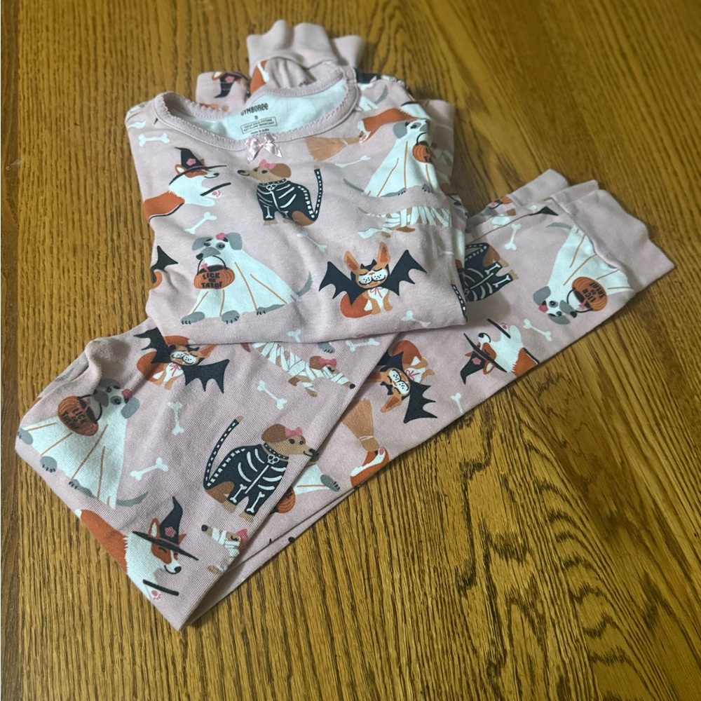 Gymboree Pink Halloween Dog Pajama Set